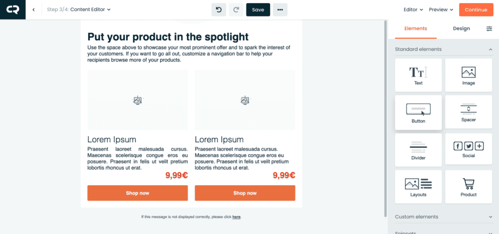 Automatic integration of online shop elements automatically integrate product images CleverReach