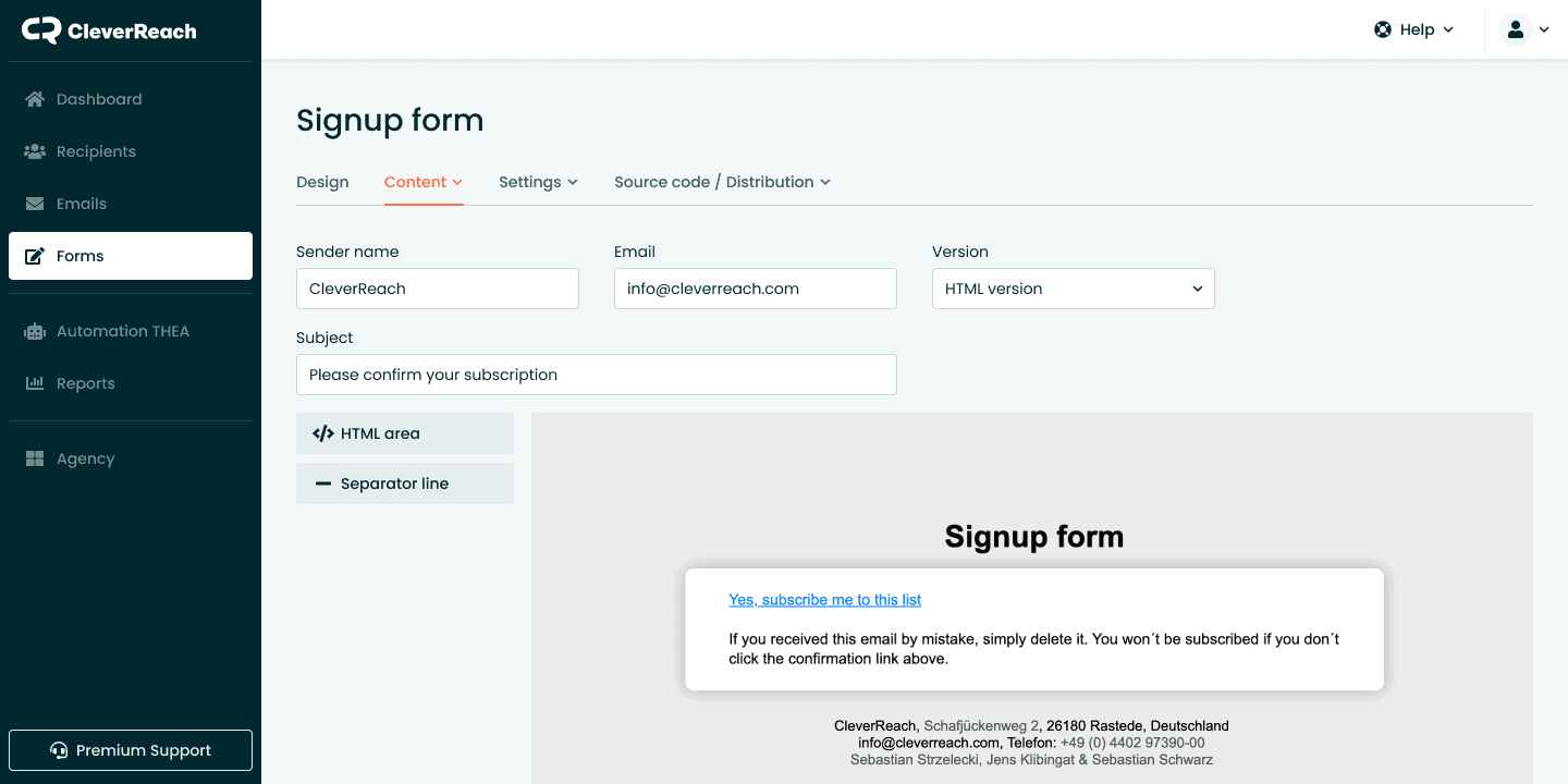 Double Opt In Signup Forms 