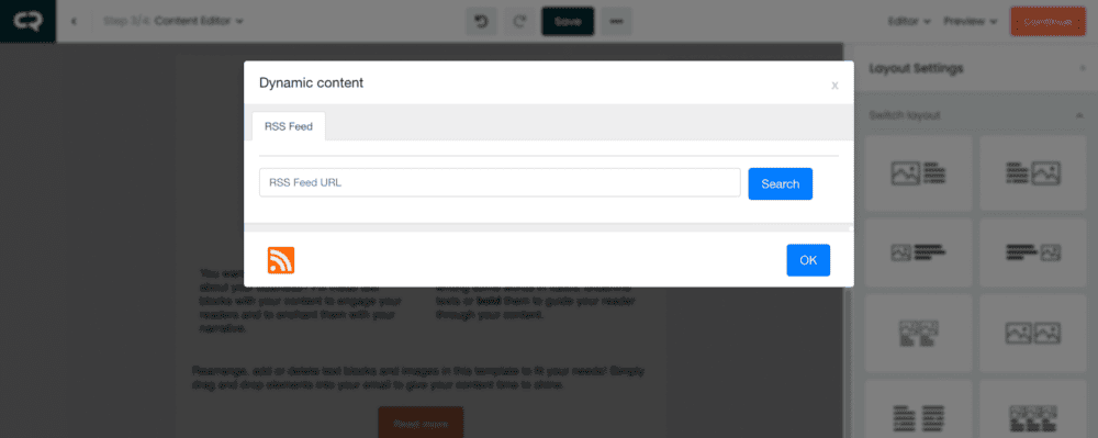 RSS feed and dynamic content integrate CleverReach